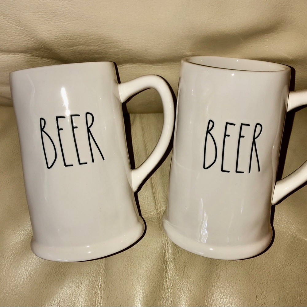 Set (2) Rae Dunn Ceramic Beer Mugs